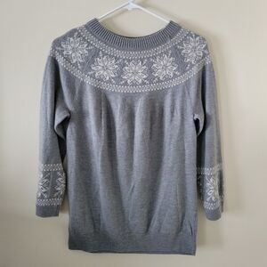 🚫not For Sale Talbots Grey Snowflake Design Sweater